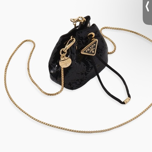 Prada Handbags - Prada Black Sequin Mini Bag